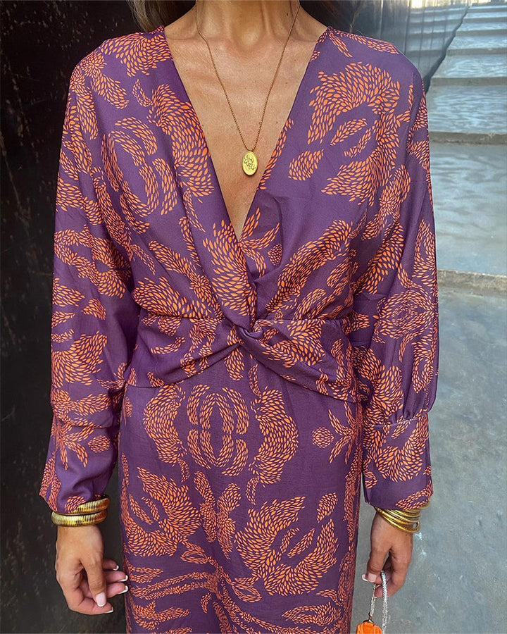 Vestido Midi Verano Elegante Con Corte Fluido