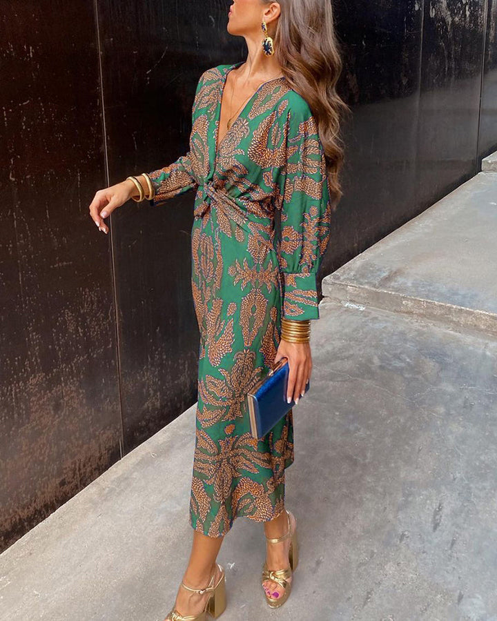 Vestido Midi Verano Elegante Con Corte Fluido