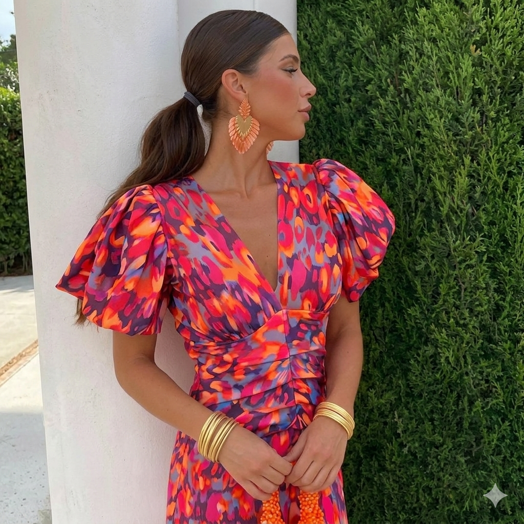 Bella™ - Vestido con mangas plisadas