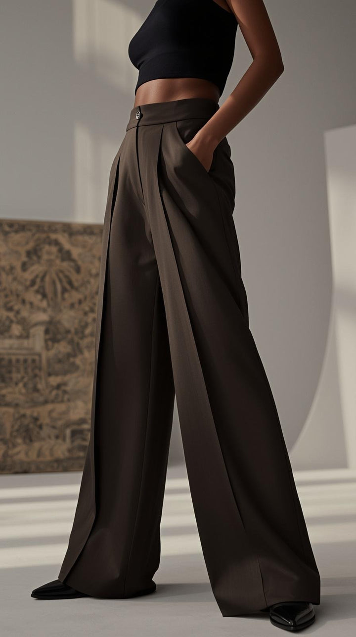 Pantalones Mujer Tiro Alto Modeladores Pierna Ancha