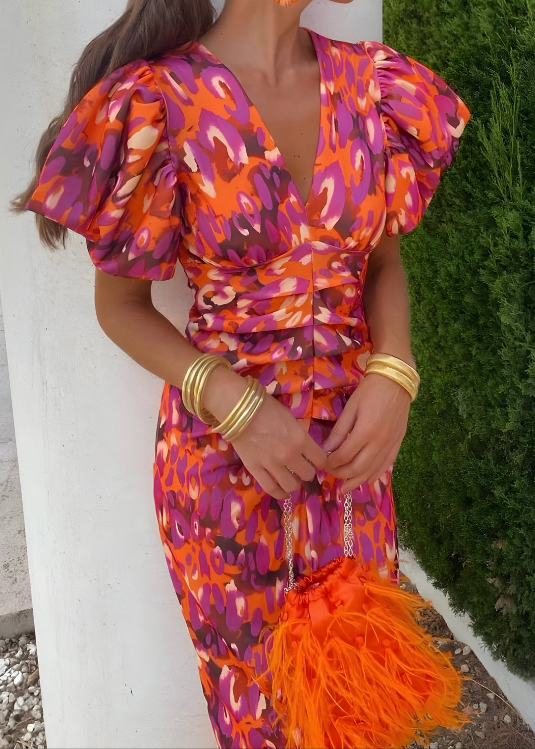 Bella™ - Vestido con mangas plisadas