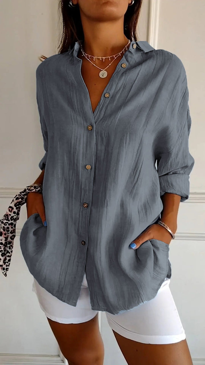 Blusa Clásica Plisada para Mujer – Estilo Elegante