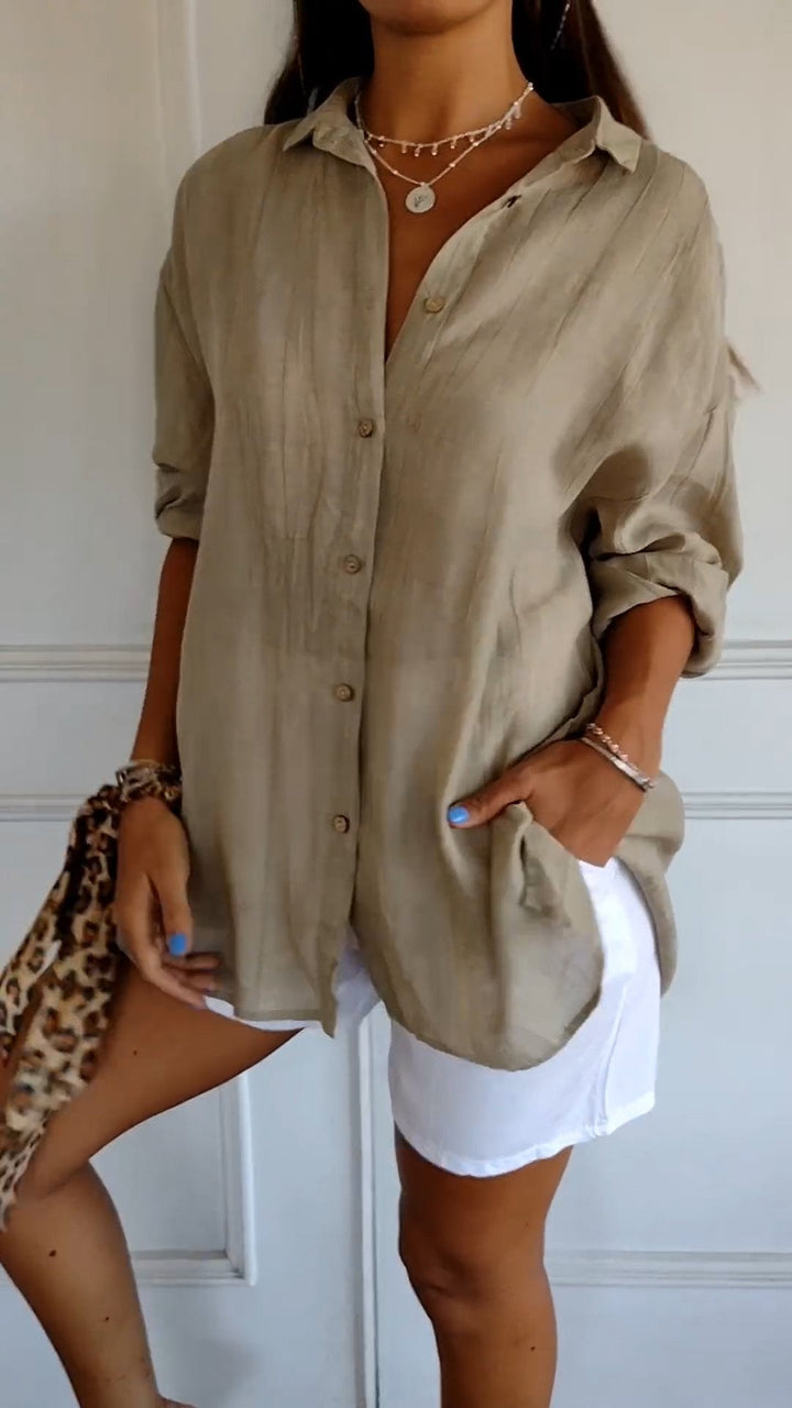 Blusa Clásica Plisada para Mujer – Estilo Elegante