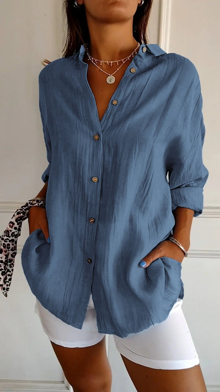 Blusa Clásica Plisada para Mujer – Estilo Elegante