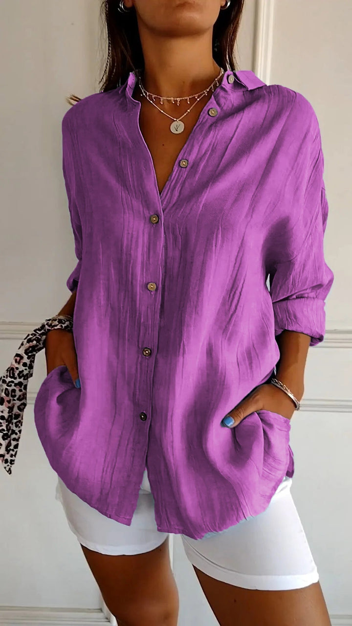 Blusa Clásica Plisada para Mujer – Estilo Elegante