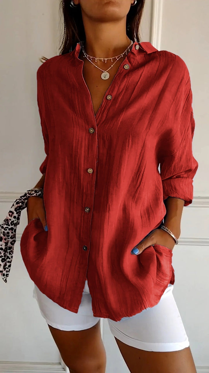 Blusa Clásica Plisada para Mujer – Estilo Elegante