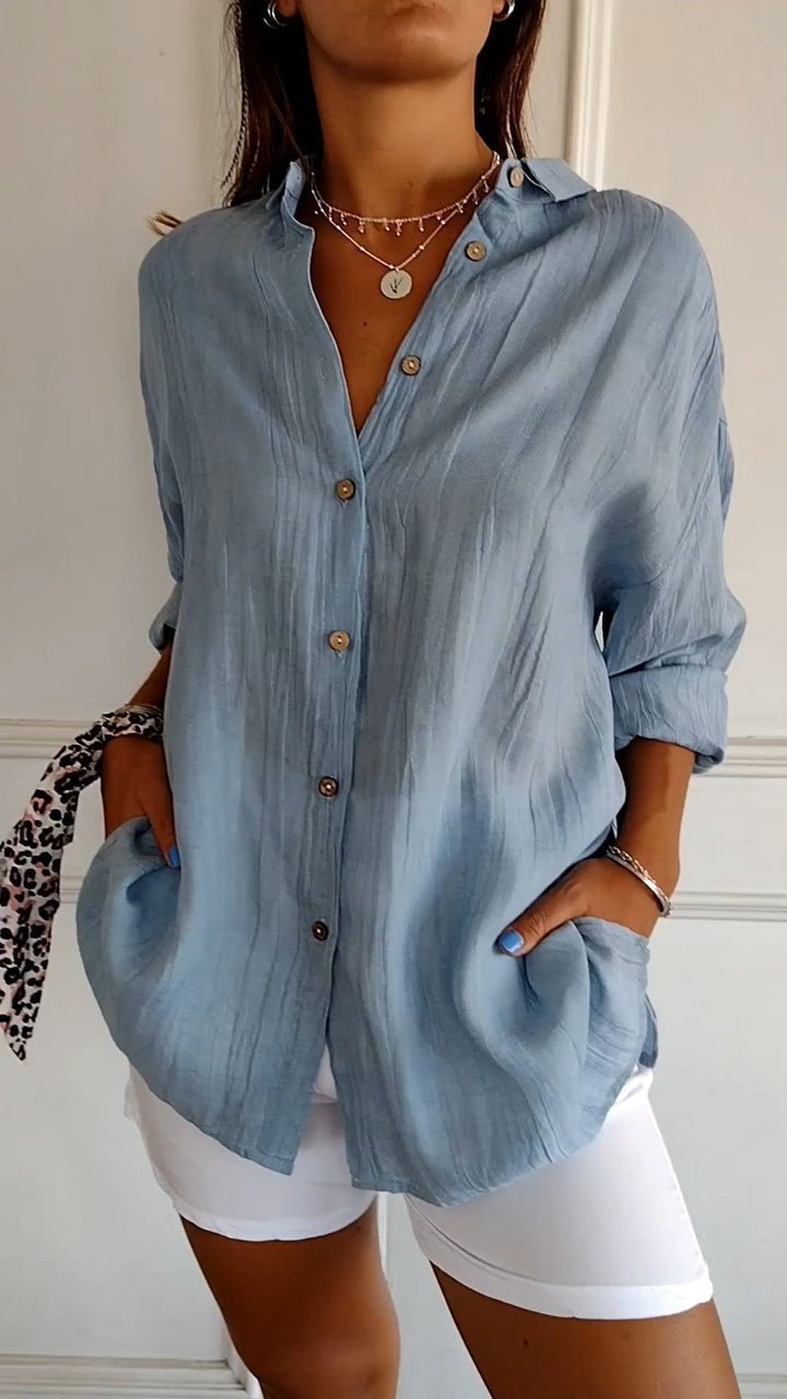 Blusa Clásica Plisada para Mujer – Estilo Elegante