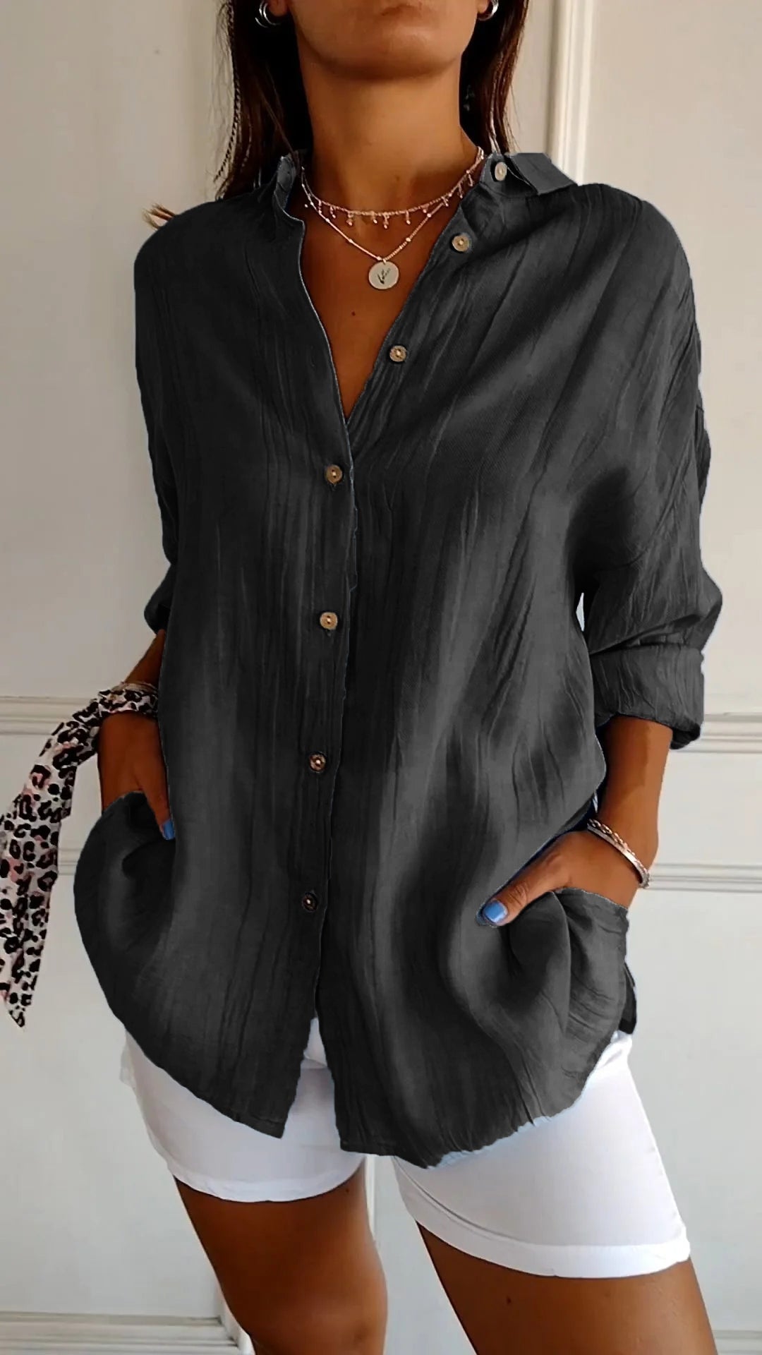 Blusa Clásica Plisada para Mujer – Estilo Elegante